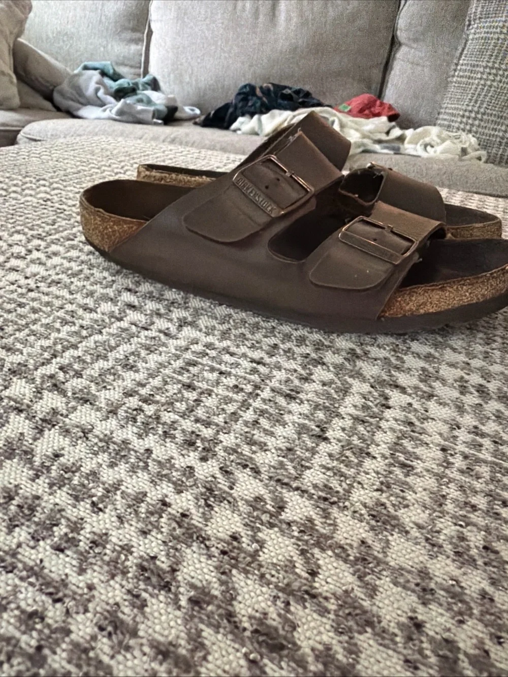 Birkenstock Men's Double-Strap Dark Brown Leather Sandals